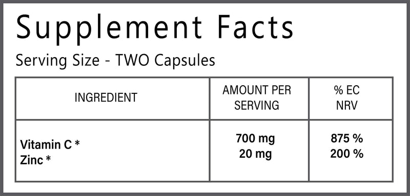 Premium - Vitamin C + Zinc | 60 Vegan Capsules | Boost Immunity and Wellness | Free from Dairy, Gelatine, Gluten, Nut/Peanut | UK Manufactured | Advanced Formula of Ascorbic Acid & Zinc