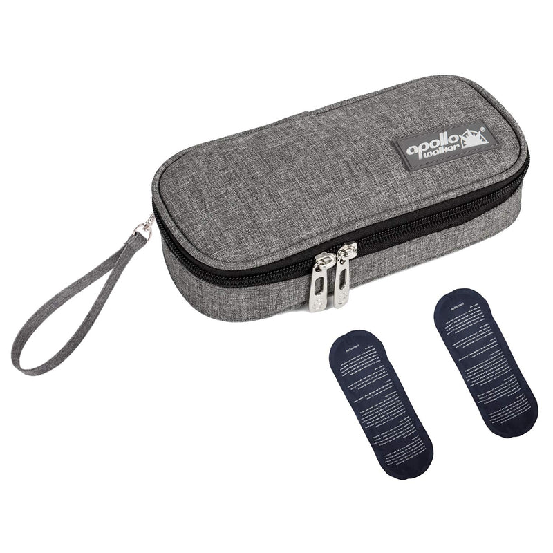 [Australia] - Apollowalker Cooler Bag Insulin Bag for Diabetes Syringes, Insulin Injections and Medications Gray 