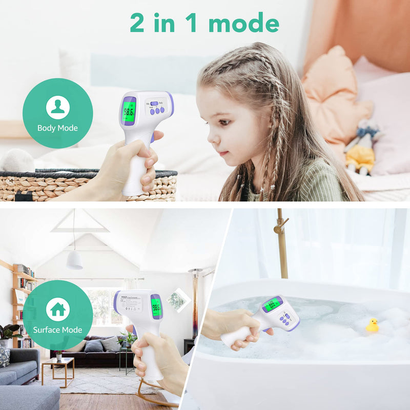 Thermometer for Adults and Kids Forehead Thermometer for Kids Digital Touchless Thermometer Infrared Forehead Thermometer with 3 in 1 LCD Display Fever Alarm and Memory Function