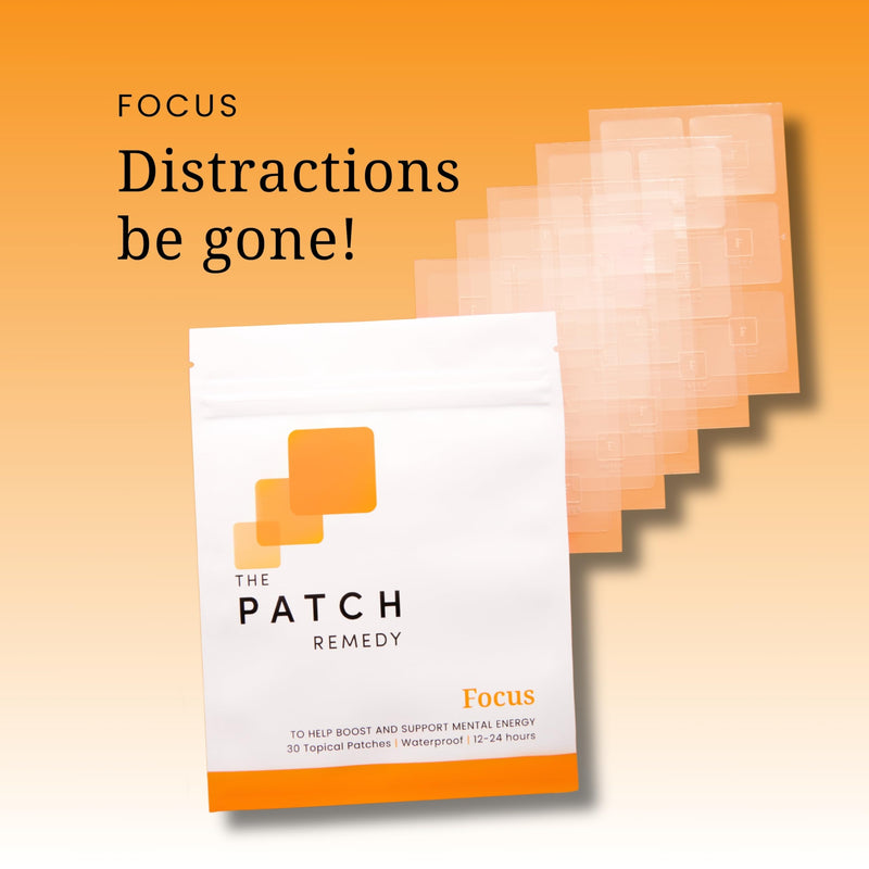 The Patch Remedy Focus Patches | 30 Topical Patches | Ginkgo biloba, Acetyl-l-Carnitine, Bacopa Monnieri, Magnesium L-Threonate, Camellia sinensis | 12-24 Hours