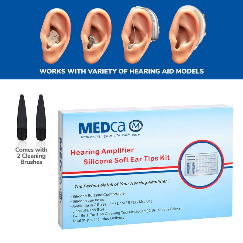 Hearing Aid Domes - Universal Domes for Hearing Aids - Sizes Small, Medium, Large & X-Large Earbud Replacements and BTE Hearing Sound Amplifiers, 2 Pack 1 count (Pack of 78)