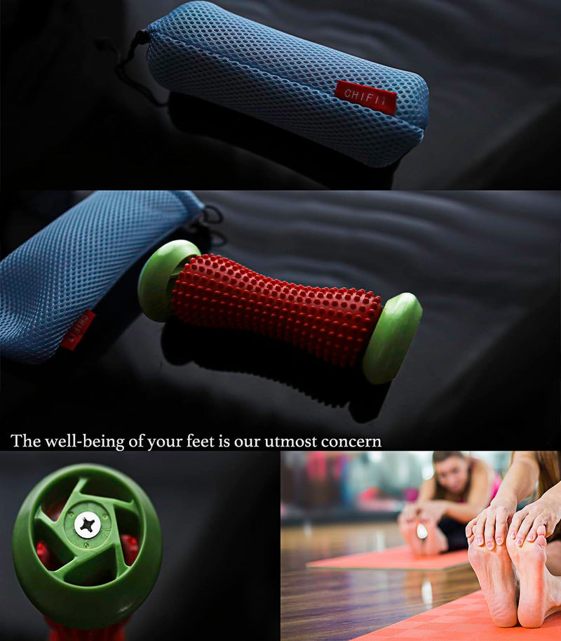 [Australia] - Reflexology Foot Massager Tool, Plantar Fasciitis Relieve Diabetic Neuropathy,Acupressure Trigger Point Therapy, Heel Arch Arthritis Red / Green 1 Count (Pack of 1) 