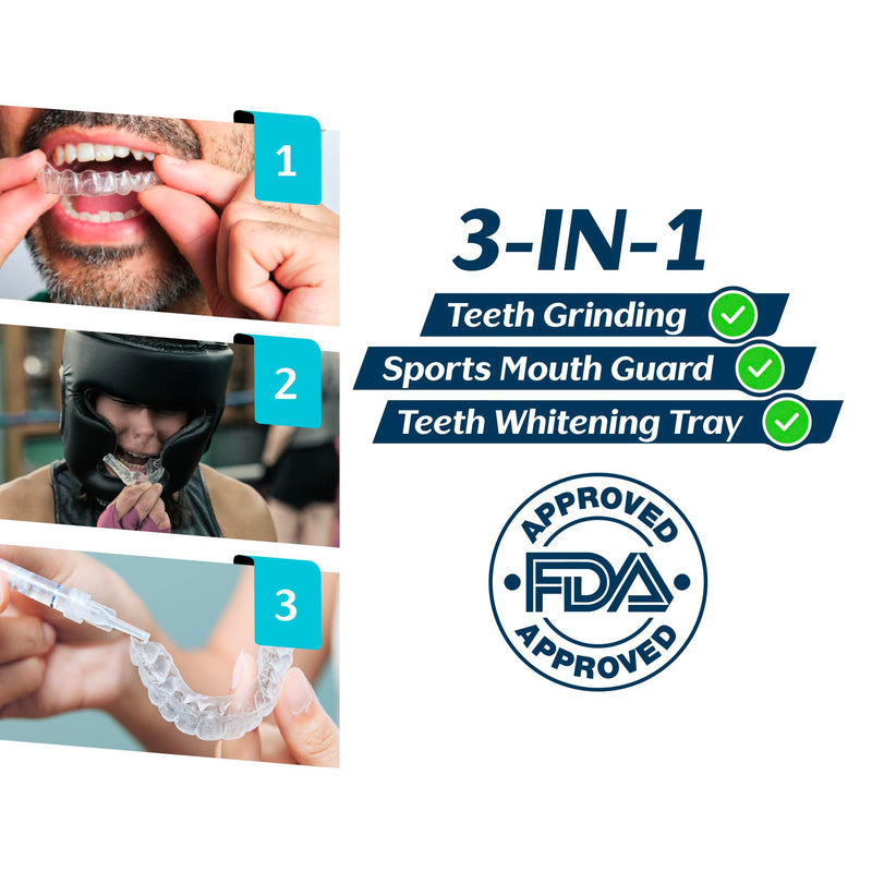 [Australia] - Mouth Guard for Teeth Grinding 8 Pack - Dentist Approved Gum Shield Retainers for Adults - Mouth Guard for Bruxism, Clenching & TMJ Relief Teth Grinding Guard 