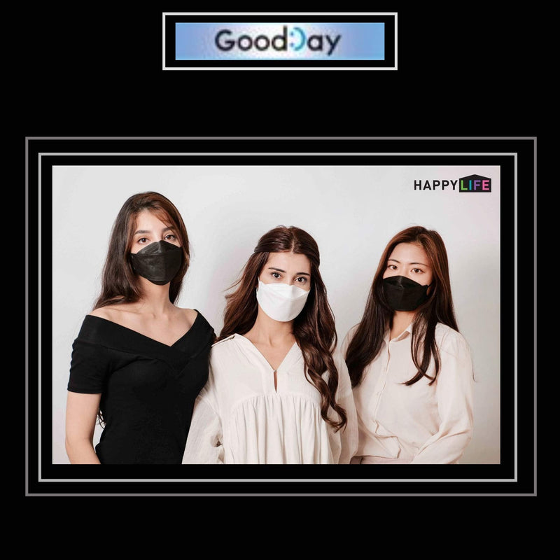 [Australia] - [Happy Life] Premium 3D Black KF94 Face Mask, Good Day, Individual Pack Made in Korea (24) 24 
