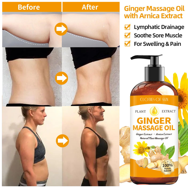 [Australia] - Ginger Oil Massage Oil for Massage Therapy,Ginger Oil Lymphatic Drainage Massage,Sore Muscle Massage Oil,Natural Ginger Body Oil for Gua Sha Massage with Arnica Oil-Warming,Relaxing,Soothing Muscles 
