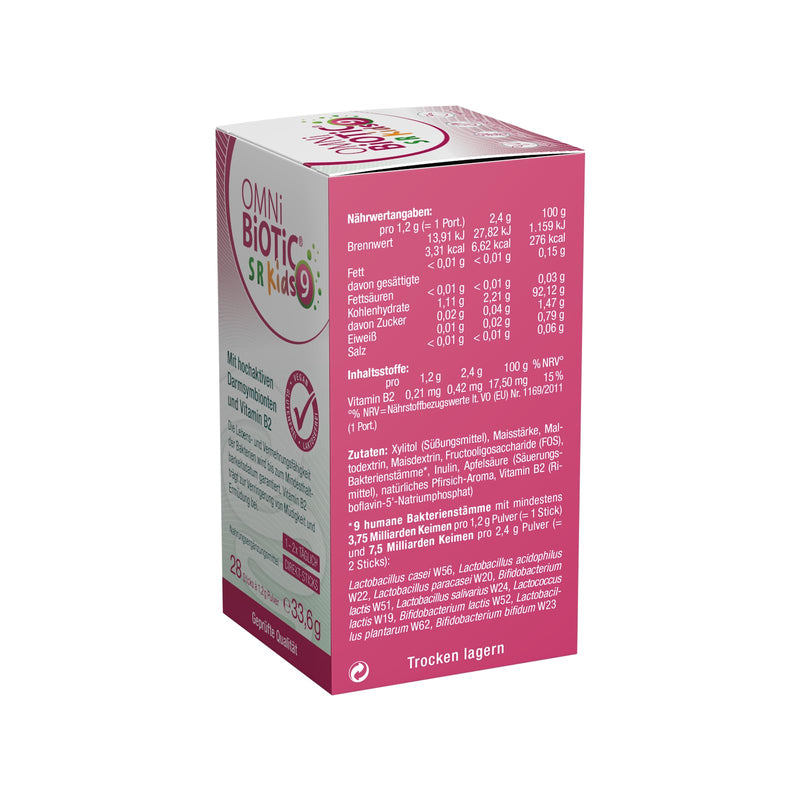 [Australia] - OMNi BiOTiC SR-9 Kids | 28 sticks | 9 bacterial strains | Let it melt directly in your mouth | Vegan | Gluten free | Lactose free 