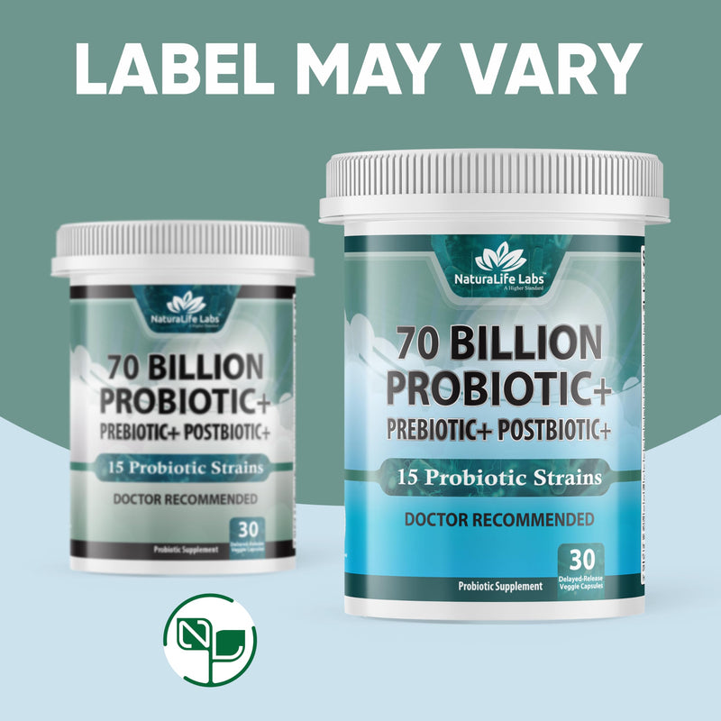 [Australia] - Probiotics 70 Billion CFU – 15 Probiotic strains + Organic Prebiotic+ Postbiotic 3-in-1 Complete – Promotes Healthy Digestive & Immune Function –Gas, Bloating, Constipation Support – for Men & Women 