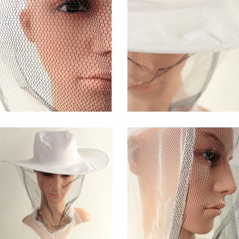 [Australia] - NAVADEAL White Beekeeper Beekeeping Hat with Veil Mosquito Fly Head Net Face Protection 