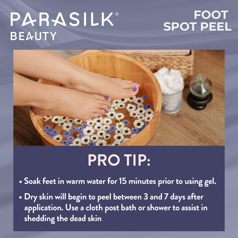 [Australia] - Parasilk Exfoliating Foot Spot Peel– 2 Gel Sponge Applicators & 2 Pairs of Exfoliation Booties. Targeted Repair for Rough, Dry Skin, Cracked Heels and Feet 