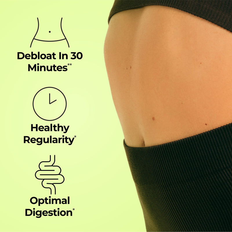 [Australia] - HUM Flatter Me Digestive Enzymes Plus Prebiotics & Probiotics, Digestive Health Bloating Supplement for Women & Men, Fast Acting Anti Bloat Pills Multi Enzyme for Debloating, Vegan, 60 Capsules 