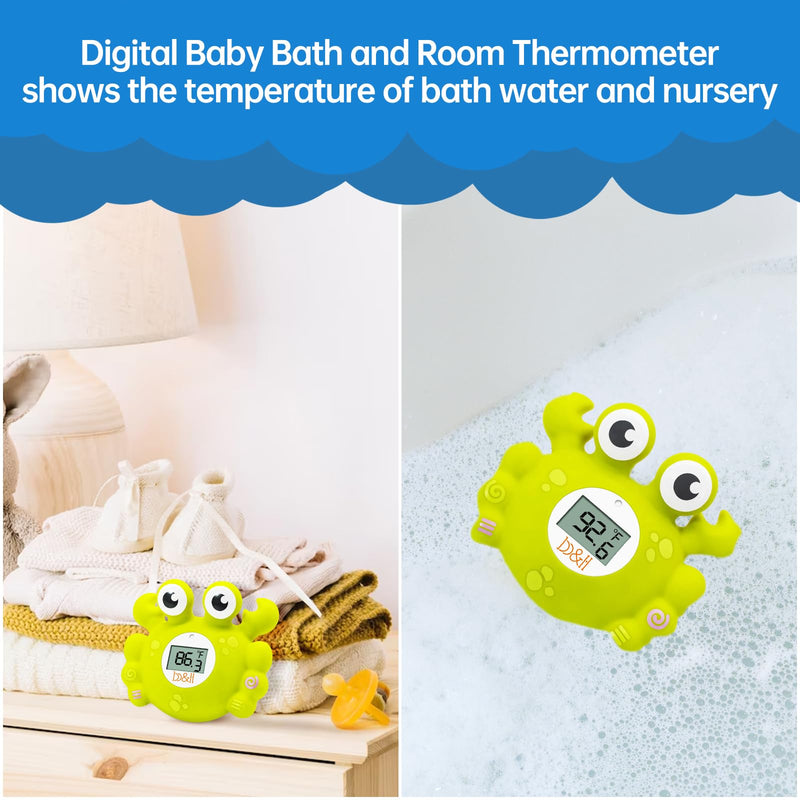 b&h Baby Safe Floating Bath Thermometer, Baby Bath and Room Thermometer, Fast and Accurate Water Readings, Baby Bath Time Toy Green