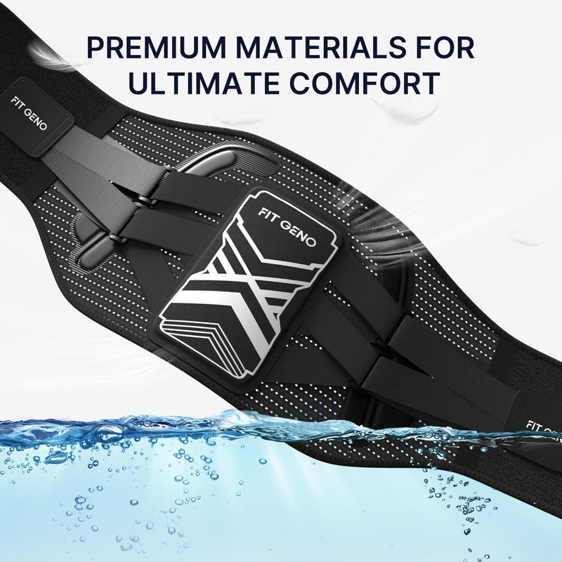 [Australia] - Back Brace for Lower Back Pain Relief: Adjustable Support with Ergonomic Lumbar Pad for Herniated Disc Sciatica and Lumbar Strain - Breathable Design for Men & Women (L/XL) Large/X-Large Black 