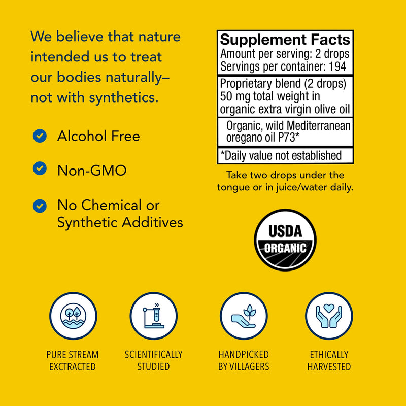[Australia] - NORTH AMERICAN HERB & SPICE Oreganol - 1 fl. oz. - Unprocessed, Wild, Organic Oregano Oil - Mediterranean Source P73 - Non-GMO - 432 Servings 