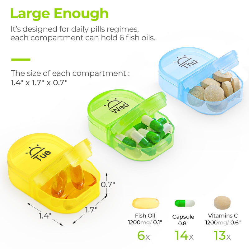 [Australia] - AUVON Pill Box 2 Times a Day, Weekly Pill Organizer AM PM with 7 Daily Pocket Case to Hold Vitamin, Medicine, Medication, and Supplement Clear 