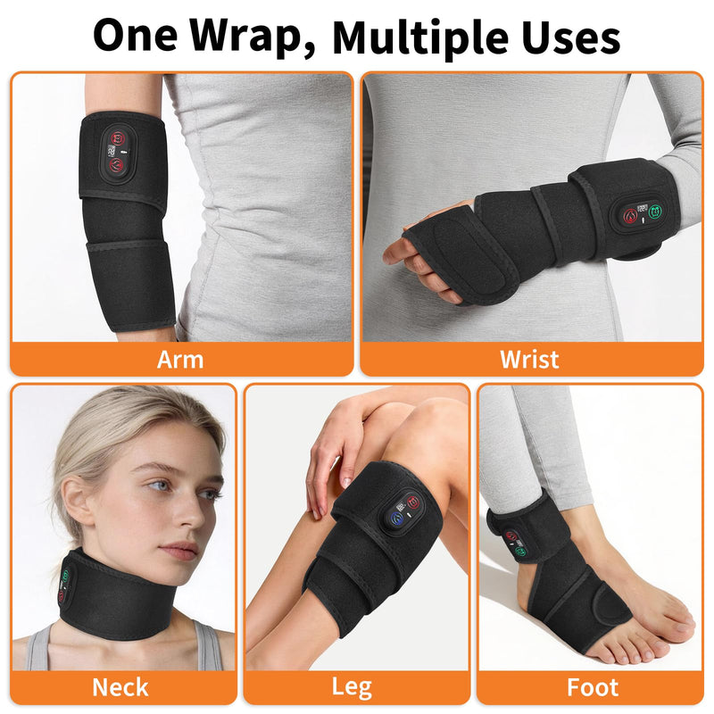Cordless Arm Heating Pad for Elbow Tendonitis & Tennis Elbow – Rechargeable 4000mAh Battery Heated Elbow Brace Wrap with Digital Display, 3 Heat Levels & Auto Shutoff for Arthritis Forearm Pain Relief