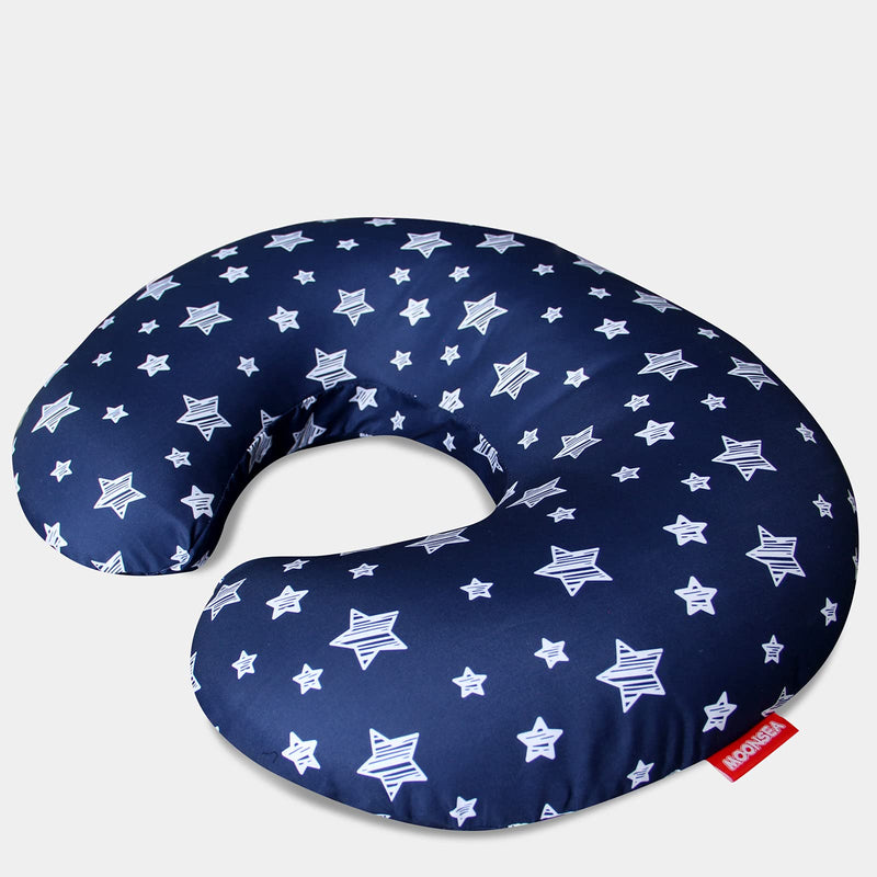 [Australia] - 2 Pack Nursing Pillow Cover Grey and Navy for Infant, Snug Fits Boppy Nursing Pillows, Breastfeeding Nursing Pillow Slipcovers Super Soft, for Breastfeeding Moms, with Star Print 