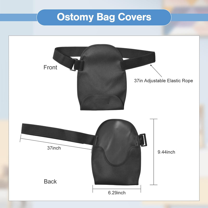 [Australia] - Ostomy Bag Covers,Colostomy Bags Cover for Ostomy Population,Ostomy Supplies Waterproof Bag with Adjustable Belt for Men and Women,Universal Stoma Pouch Cover(Black) 