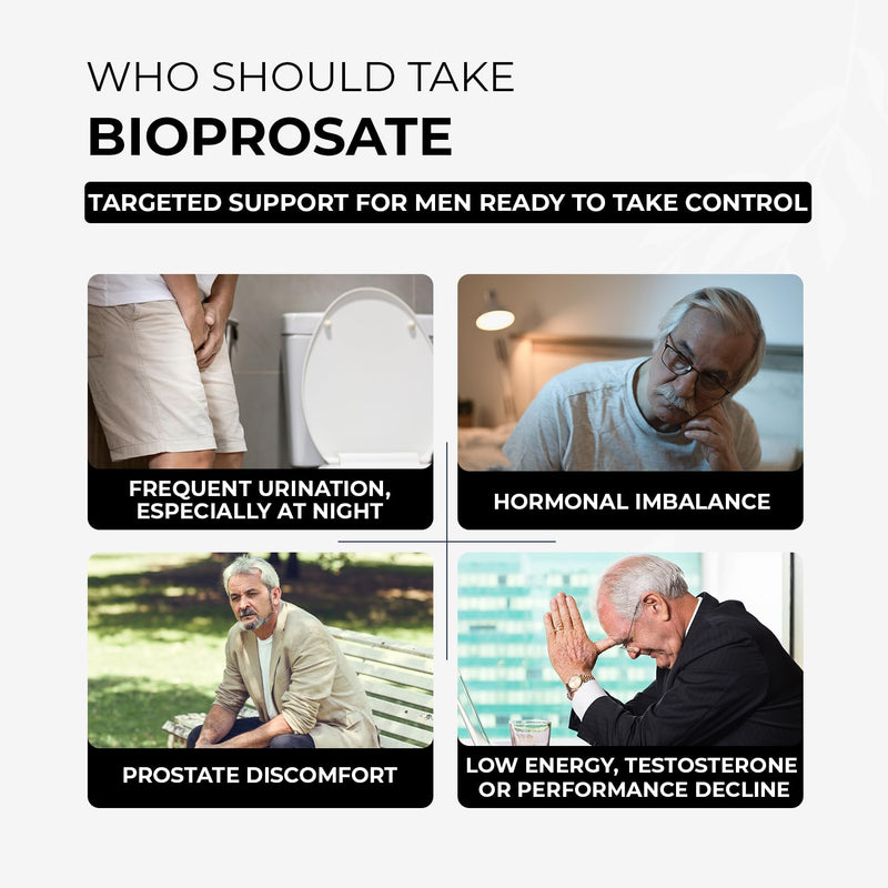 BioProstate – Advanced Prostate Support & Testosterone Level Support | Pumpkin Seed, Maca Root, Nettle Leaf, Zinc, Vitamin B6 & Cranberry Extract | 100% Natural | 60 Tablets- GMP-Certified Facility
