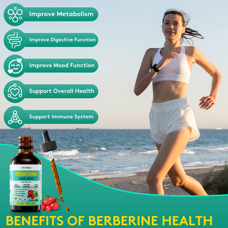 [Australia] - 4 FL Oz Organic Berberine Liquid Drops - Premium Berberine Supplement with Ceylon Cinnamon, Bitter Melon, Sugar-Free & Vegan Supplement Berberine Leaves Liquid, 98% Absorption - 120ML 