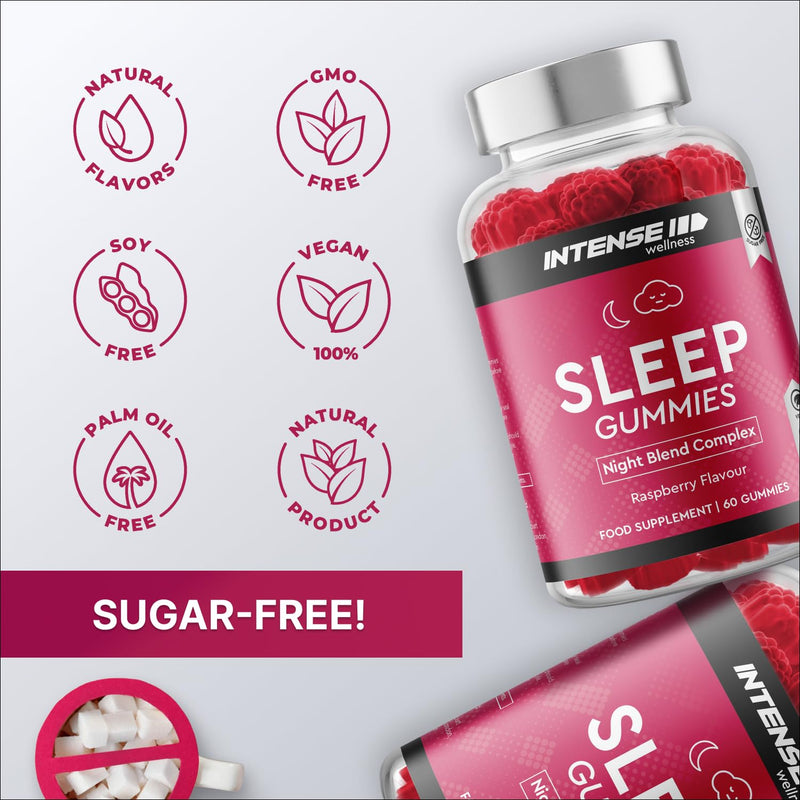 Magnesium Glycinate Sleep Gummies for Adults with Ashwagandha, Valerian Root, L-Theanine - Sugar-Free, Vegan, 60 Count
