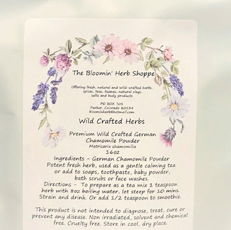 [Australia] - Wildcrafted German Chamomile Flowers Dried Powder 16oz Tea The Bloomin Herb Shoppe 