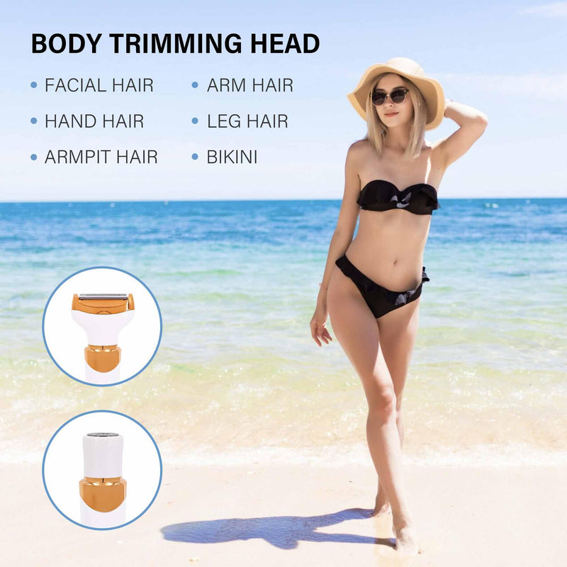 [Australia] - Eletric Razor for Woman,4 in 1 Rechargeable Bikini Trimmer and Shaver, Wet/Dry Electric Body Hair Coldless Waterproof Facial Hair Removal Razor Painless Trimming of Pubic Face arms Legs 