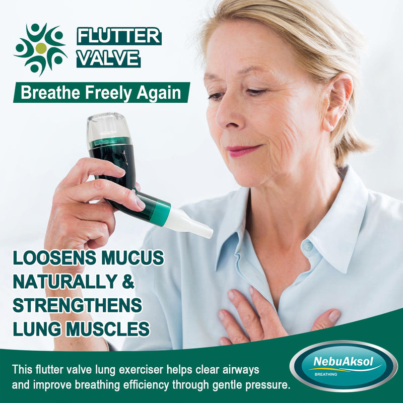[Australia] - Flutter Valve Lung Exerciser Device, Mucus Relief Device Blue Green-03 