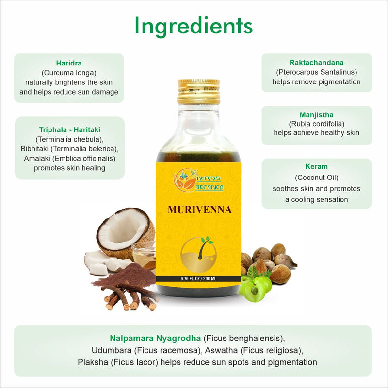 [Australia] - Murivenna Oil Tailam Ayurvedic Herbal Oil for Joint and Muscle Treats Sprain, Muscle Cramps 200ml 