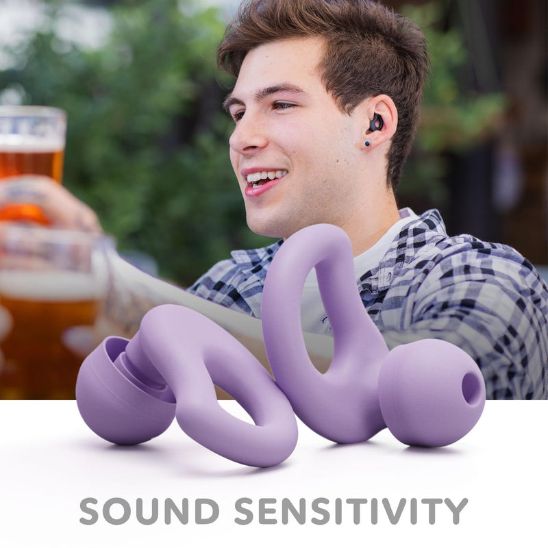 [Australia] - Everyday Earplugs – Ultra Soft, Customizable Sleep, Travel, Sensitivity, Noise Protection, for Sound Canceling Isolation, up to -30dB Reduction, NRR 15, Reusable and Sustainable (Purple) Purple 