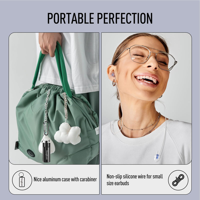 [Australia] - Hearprotek earplugs for sleeping, 2 pairs of hearing protection earplugs 32db & 30db for noise reduction, side sleepers, snoring, travel, work, construction blue 