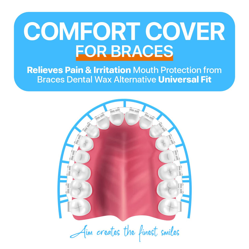 [Australia] - AIM Clear Lip Protector for Braces with Carry Case – Comfort Covers, Wax Alternative, Trim-to-Fit Teeth Shield (Upper + Lower) 