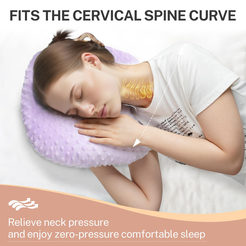 [Australia] - Ear Piercing Pillow for Side Sleepers with an Ear Hole - CNH and Ear Pain Ear Inflammation Pressure Sores, Washable and Adjustable Ear Guard Pillow with Cotton Polyester (Purple) 