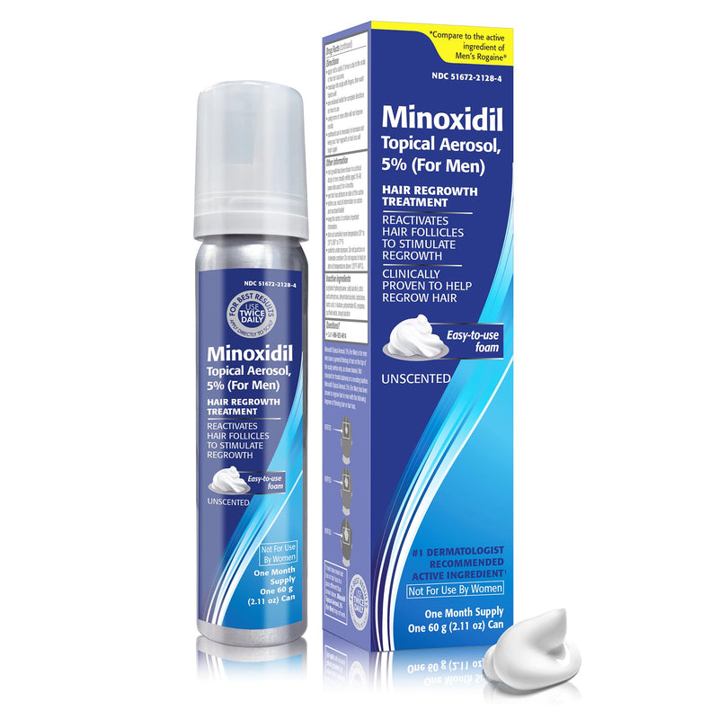 Minoxidil 5% Topical Aerosol Foam, Hair Regrowth 4 Months Treatment for Men, 2.11 oz (4 Pack) 2.11 Ounce (Pack of 4)
