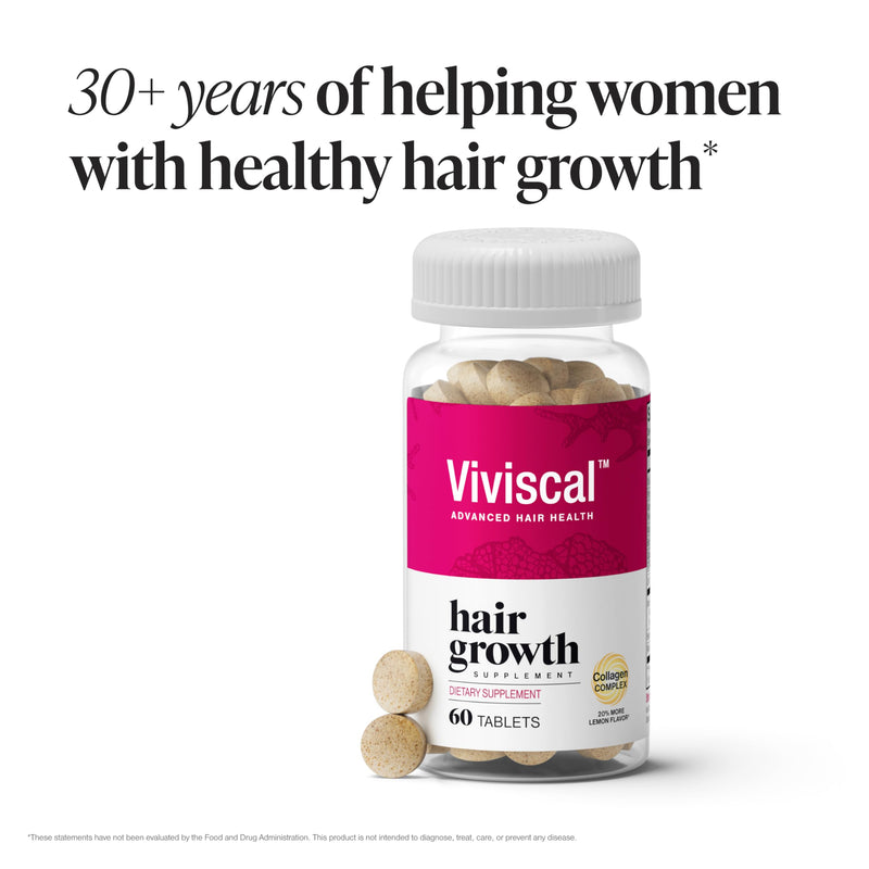 Viviscal Hair Growth Supplements for Women, 60 Tablets, 1 Month | For Thicker & Fuller Hair, Thinning Hair Support, Biotin & Marine Collagen, Drug-Free Bottle 60 Count (Pack of 1)