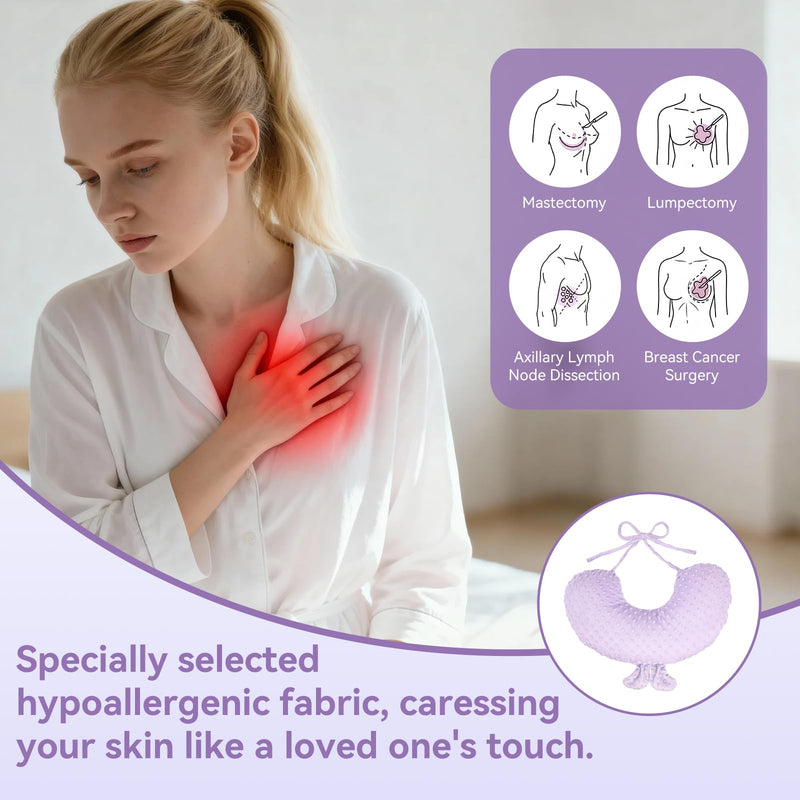 [Australia] - Post Mastectomy Pillow - Single-Sided Lightweight Post Surgery Pillow, Gentle Chest Protection for Sleep & Car Rides, Pillow for Mastectomy Recovery Support, Breast Pillow 