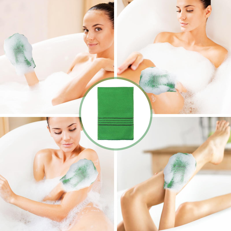[Australia] - 5pcs Asian Exfoliating Gloves Double Sided Korean Scrubbing Washcloth Italy Towel for Dead Skin Removal Callus Scrubber Shower Exfoliating Glove (Pink Green) 2 Pink, 3 Green 