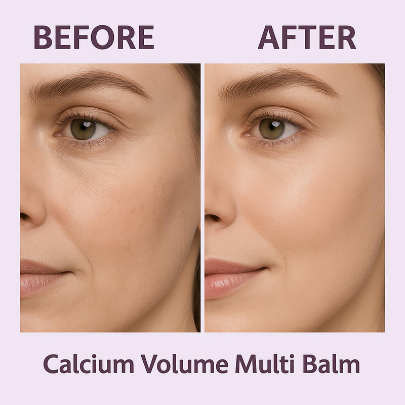 2Pcs Calcium Volume Multi Balm Stick, Korean Skin Care Moisturizing Balm with Vitamin, Almond & Vitamin E for Lip Eye Neck