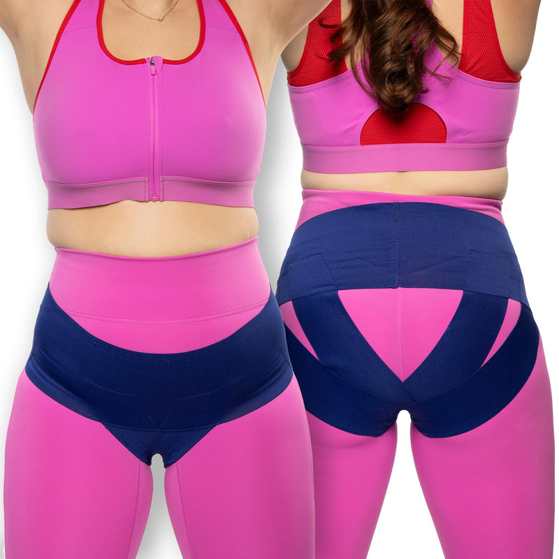 Patented Women’s Pelvic Floor Orthotic Support Belt ― Uterus Pain Relief Girdle for Dropped Bladder, Vulvar Varicosities, Postpartum Recovery, SPD | High Waist - SAPPHIRE BLUE (X-LARGE - Waist 36-40") X-Large