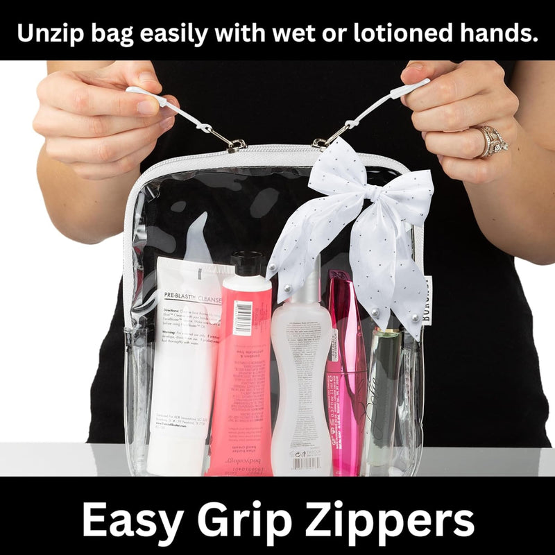 TSA-Approved Clear Toiletry Bag Set of Four Colors. Breeze Through Security, Access Items Fast and Organize Travel items by Color