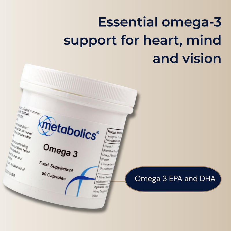 Metabolics Omega Fish Oil Capsules 1000mg – Pure EPA & DHA with Vitamin E – Heart, Brain & Vision Support – Low Oxidation, Heavy Metal Tested – 90 Fish Gelatin Softgels 90 count (Pack of 1)