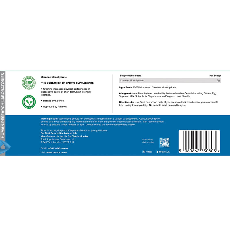100% Pure Micronised Unflavoured Creatine Monohydrate Easy Mix 50 Servings 250g Unflavoured