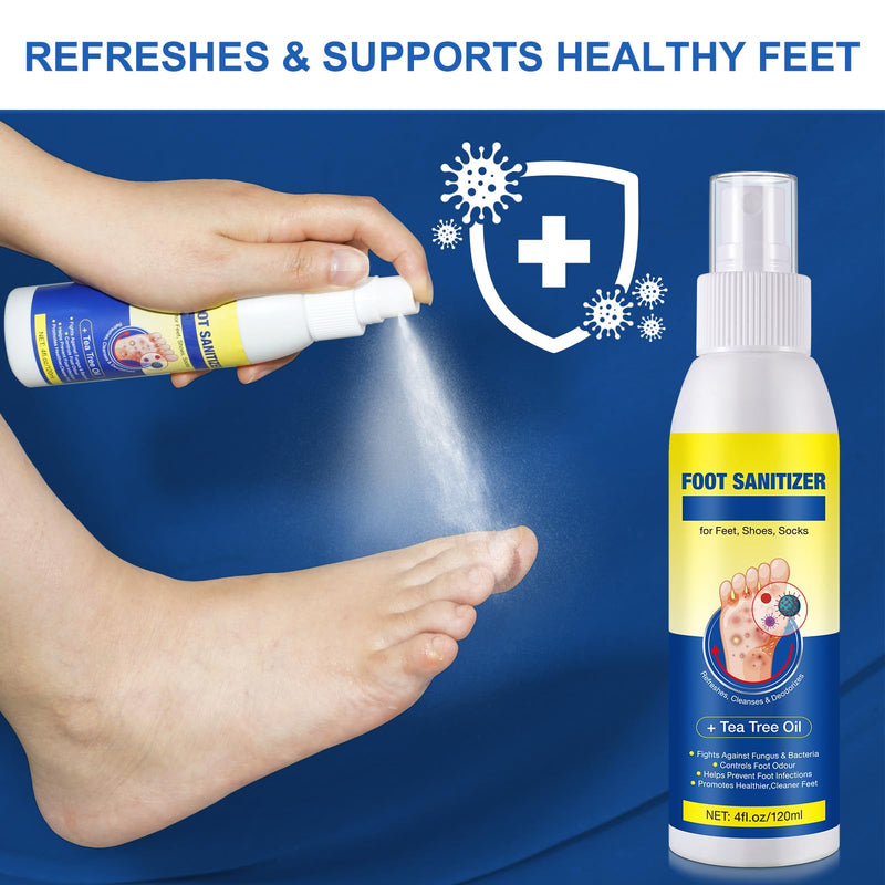 [Australia] - Tea Tree Oil Foot Spray, Clear Foot Spray, Keeps Feet and Shoes Fresh, TeaTree Oil Spray for Foot (120ml/4.06 oz) 