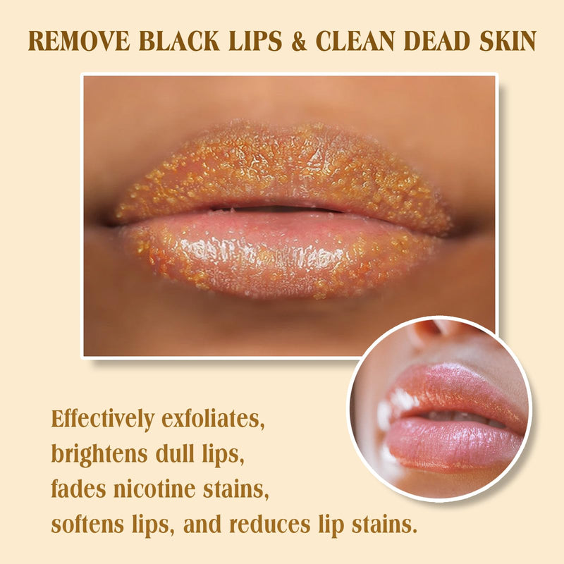 [Australia] - Turmeric Lemon Lip Scrub with Brush, Lip Scrubber Exfoliator for Dark Lips, Dry, Chapped Lips, Reduce Fine Lines, Natural Nourish Sugar Lip Scrub with Aloe Vera, Deep Hydration Moisturization 100g 2.26 Ounce (Pack of 2) 