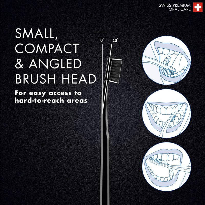 Curaprox Toothbrush Duo – for Adults | Stylish Black & White Ultra-Soft toothbrushes | Whitening-Friendly | Black/White | 2-Pack Black and White