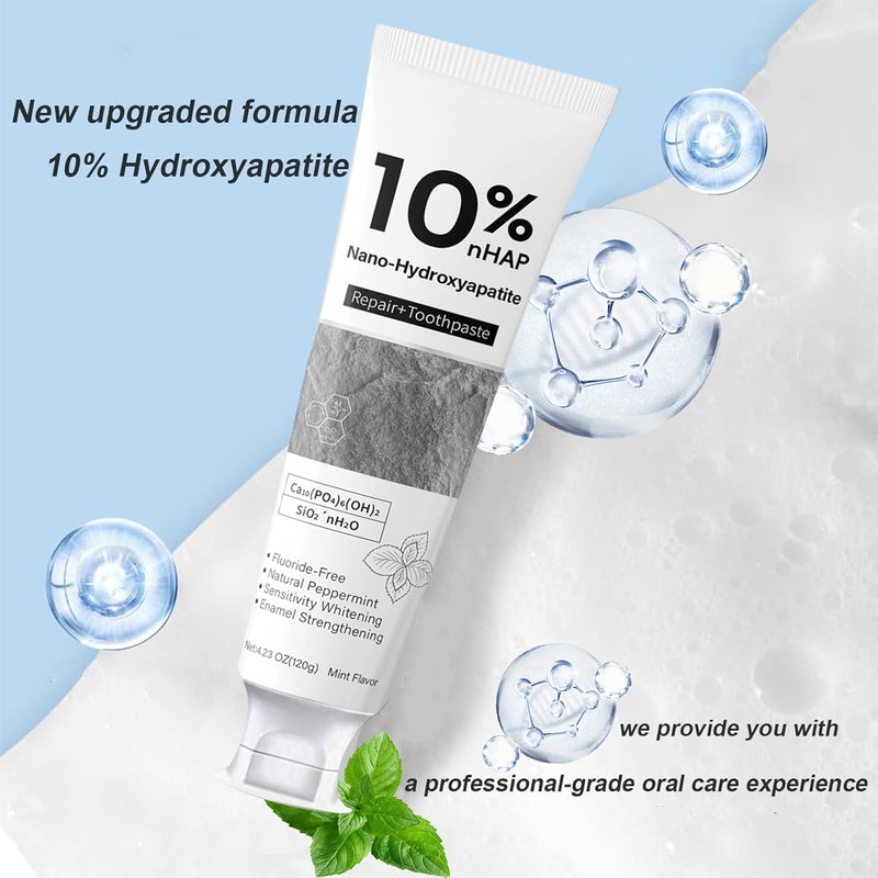 [Australia] - Nano-Hydroxyapatite Toothpaste, New Upgraded Formula, Strengthens Enamel,Fluoride-Free Toothpaste ，Gentle on Sensitive Teeth 4.23oz 2pc 2pcs 