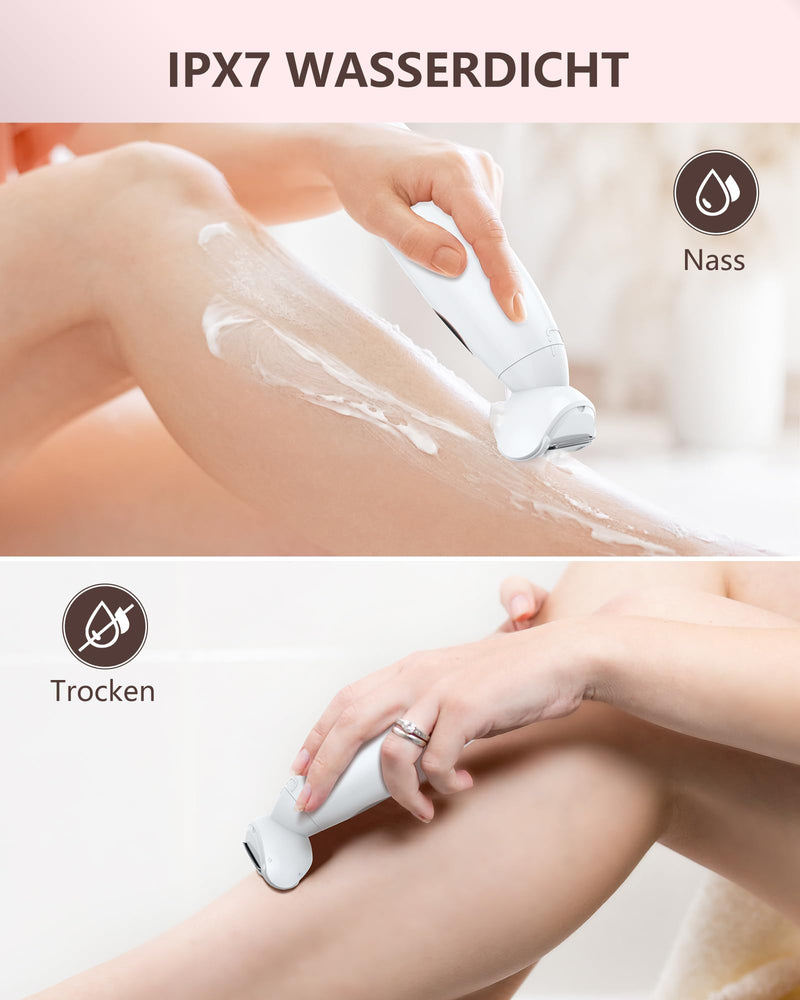 [Australia] - Women's razor, 3-in-1 intimate razor for women, facial hair remover for women, women's razor, electric wet-dry razor, IPX7 waterproof trimmer for women, for bikini area, armpits, legs, USB charging 