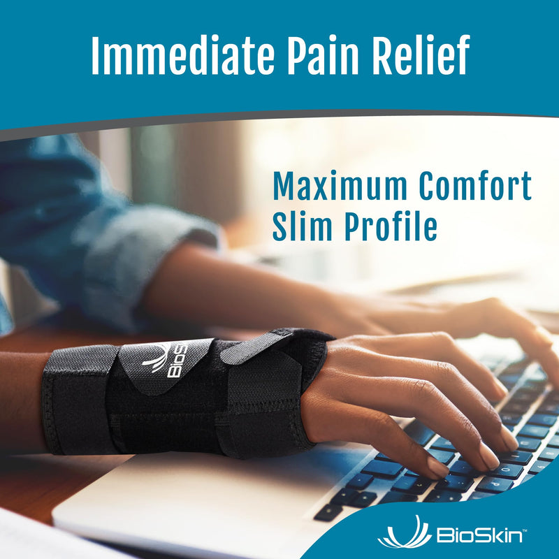 [Australia] - BioSkin Carpal Tunnel Wrist Brace - For Arthritis Pain And Support, Tendonitis, Wrist Sprains, Night Wrist Sleep Support Brace, Wrist Splint, Wrist Support For Women And Men, HSA or FSA Eligible 8-inch XS-S (Left) 