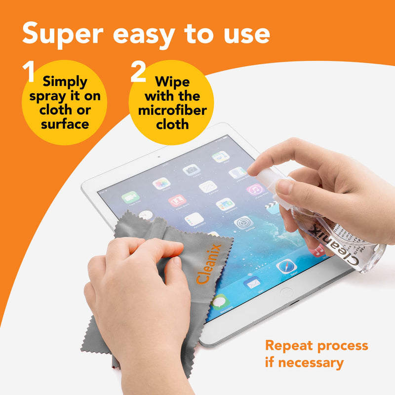 [Australia] - Glasses Cleaner Set of 2, Alcohol-Free Eyeglass Cleaner, 2pcs 2-Oz Spray Bottles with 2 Microfiber Glass Cleaner Cloths, Travel-Sized Lens Cleaner Kit, Safe for Glasses, & Electronic Devices 2 Fl Oz (Pack of 2) 