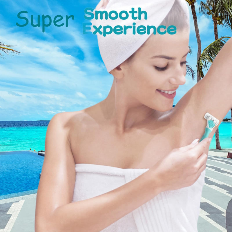 [Australia] - Razors for Women Sensitive Skin，6 blade Lady Shaving Razor for Women, Women’s razors for Shaving Including 1 Travel Razors for Women with 19 Blade Refills 