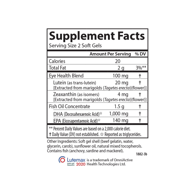 [Australia] - Carlson - Super DHA Plus Lutein, 1000 mg DHA + 20 mg Lutein, 120 Softgels 